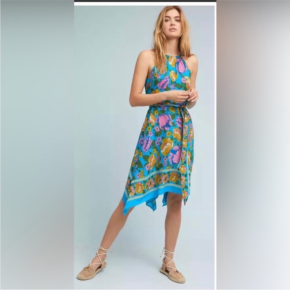 Anthropologie Lilka Dinan Halter Floral Dress M